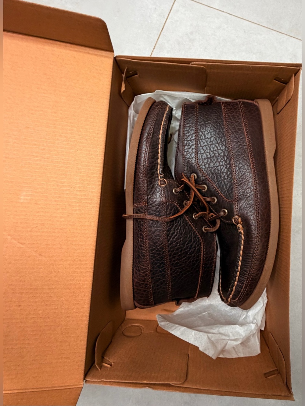 Sperry Top-Sider Mens A/O Boat Chukka Boots Sz 9.5 M Dark Brown Leather STS23764